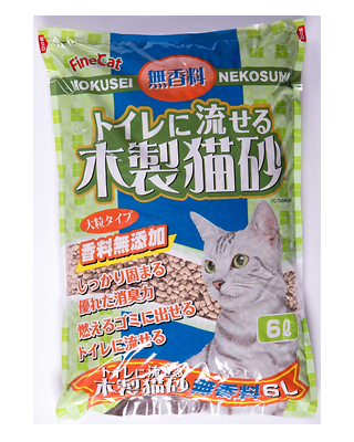 トイレに流せる木製猫砂 無香料 6Lの商品写真
